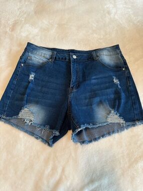 NWOT Women Distressed Jean Shorts XL